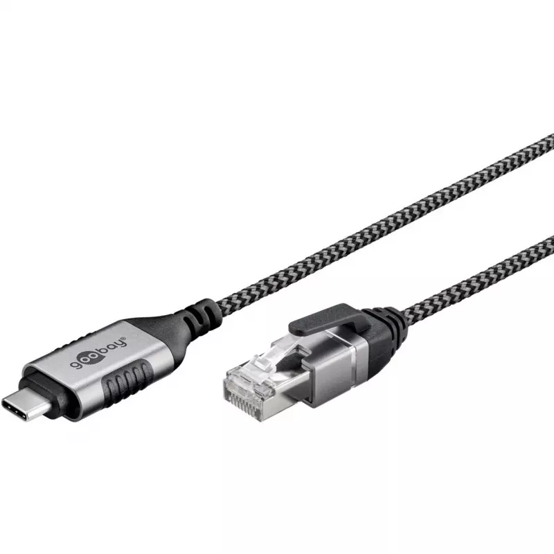 Goobay Ethernet-Kabel USB-C 3.1 auf RJ45 schlank 3 m – verbindet Router, Modem oder (74404)