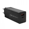 Qoltec 52382 GaN POWER PRO Ladegerät | 1xUSB Typ C | 1xUSB A | 100W | 5-20V | 1.5-5A | PD | Schwarz
