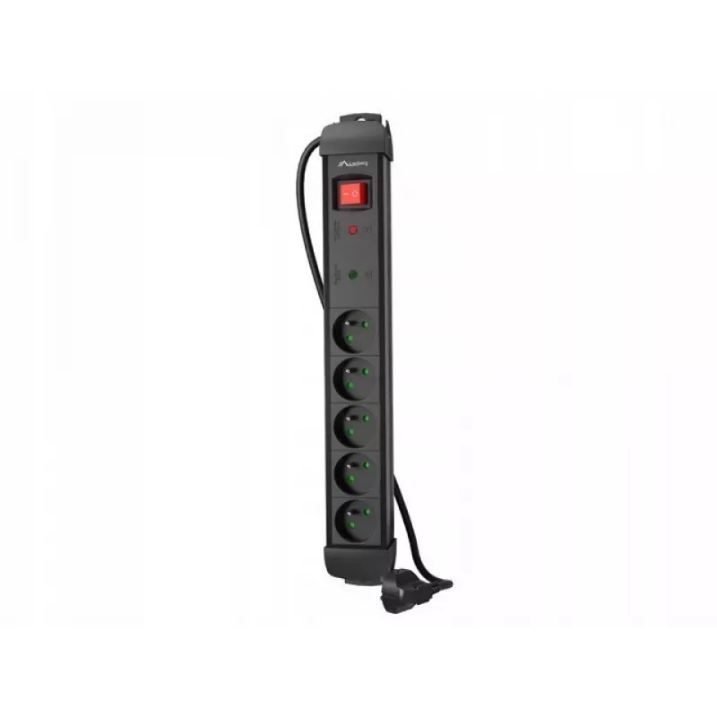 Steckdosenleiste LANBERG SP1 1,5 m – 5x PL-Steckdosen, Schwarz