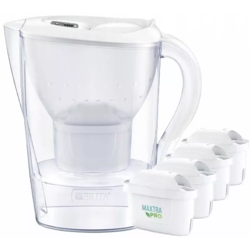 Brita Marella XL jug + 4 Maxtra cartridges (Weiß)