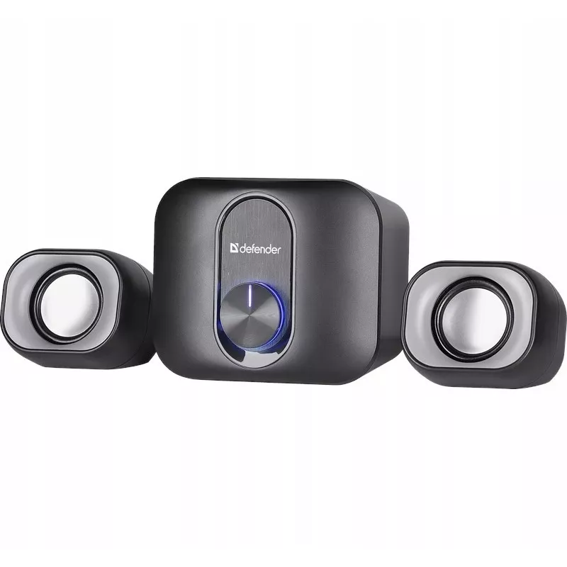 Desktop 2.1-Lautsprecher DEFENDER V13 — 11 W RMS (6 W Satelliten, 5 W Subwoofer), USB-Stromversorgung, 3,5-mm-Eingang, Schwarz