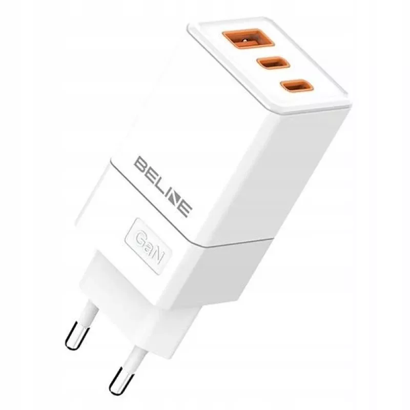 Beline ad. Siec. 2x USB-C 1x USB 65W Weiß/Weiß (nur Kopf) PD 3.0 QC