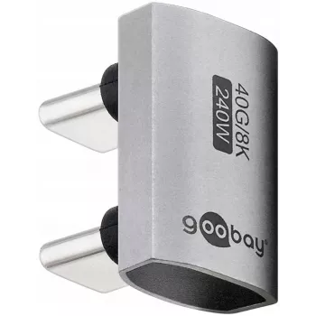 USB-C Adapter/Kupplung Goobay 74446 Silber Nickel/Gold-Kontakte