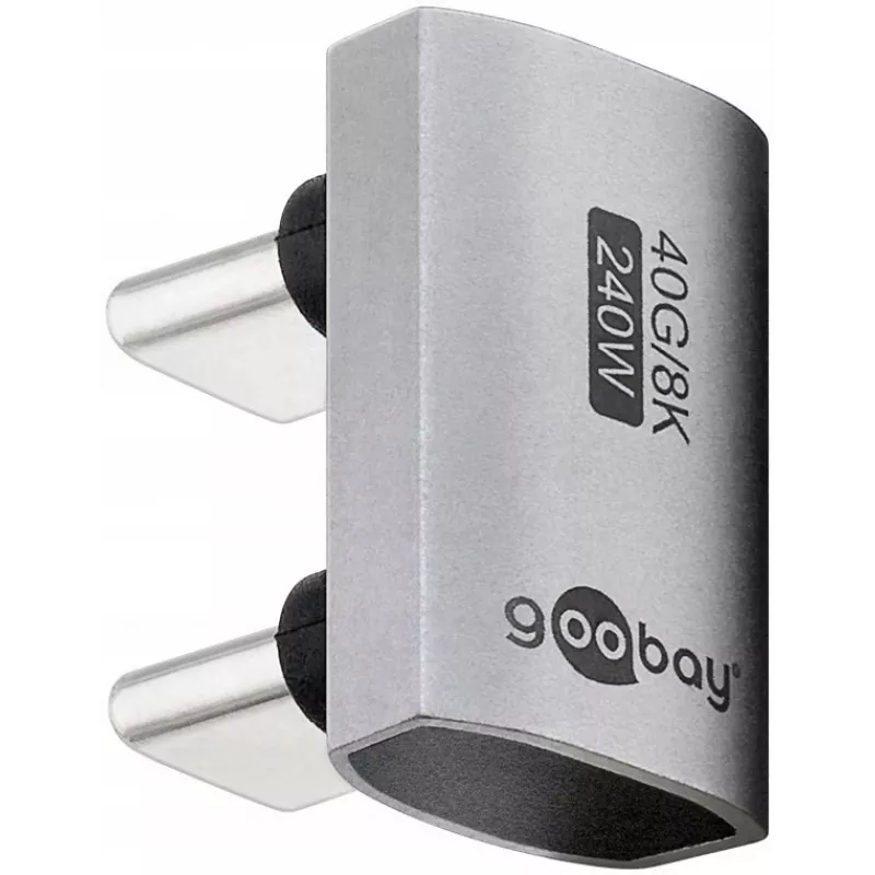 USB-C Adapter/Kupplung Goobay 74446 Silber Nickel/Gold-Kontakte