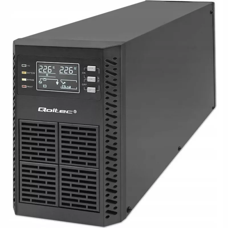 Qoltec 52281 USV (unterbrechungsfreie Stromversorgung) Doppelwandlung (Online) 2 kVA 2000 W 3 AC-Ausgänge