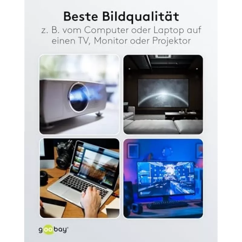 DisplayPort 1.2 auf HDMI Adapterkabel 1.4 4K @ 30Hz / Ultra High Speed HDMI Kabel / vergoldeter Stecker für einwandfreie Signalübertragung / Laptop