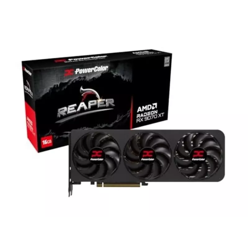 Grafikkarte LeistungFarbe Radeon RX 9070 XT 16 GB GDDR6, PCIe x16 5.0, 256-bit, 289 mm, 3-Lüfter