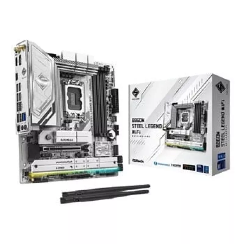 Mainboard ASRock B860M Steel Legend WiFi — Intel B860, LGA 1851, micro‑ATX, DDR5, 4 DIMM, Wi‑Fi 6E, 2.5GbE