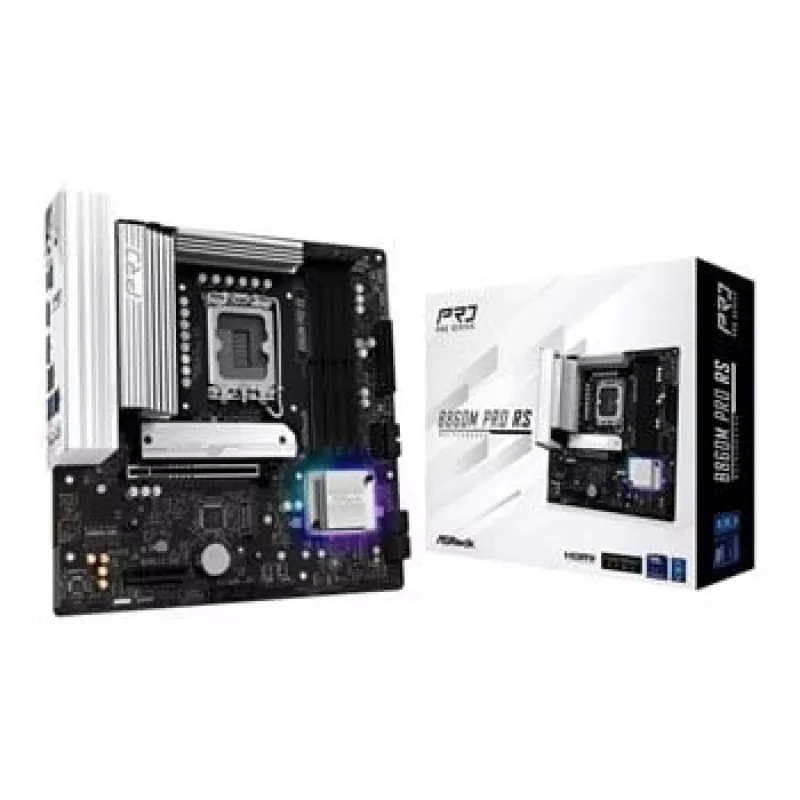 Motherboard ASROCK B860M Pro RS — Intel B860, LGA 1851, micro ATX, DDR5, 4× DIMM, 2.5Gb LAN, 1×PCIe5 x16