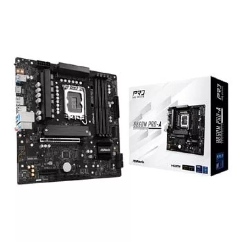 Mainboard ASRock B860M Pro-A micro ATX — Intel B860, LGA 1851, DDR5, 4 DIMM, bis zu 256 GB, 2.5Gb Ethernet
