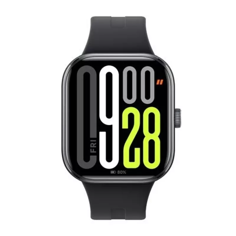Smartwatch Xiaomi Watch 5 rechteckig 2,07 Zoll AMOLED-Display, schwarzes Gehäuse, schwarzes TPU-Armband, 47,5 mm, 5 ATM