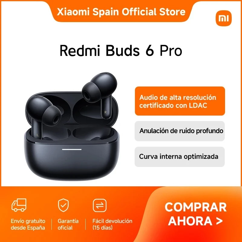 Headset Xiaomi Buds 6 Pro kabellose In-Ear-Ohrhörer, Bluetooth 5.3, ANC, 36 h Gesamtwiedergabezeit, Ladecase 480 mAh, Glacier Weiß
