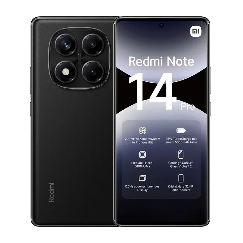 Xiaomi Redmi Note 14 Pro 4G Smartphone 8 GB RAM 256 GB, 6,67" AMOLED, 200 MP, 5500 mAh, Hybrid-Dual-SIM, Android 14, Ozeanblau