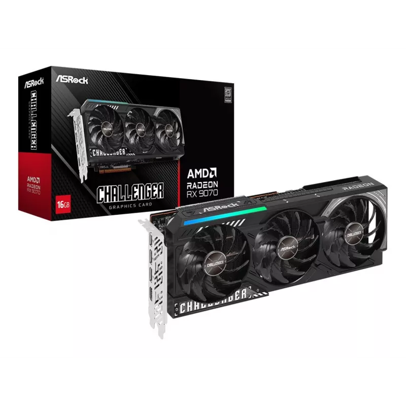 Grafikkarte ASRock Challenger Radeon RX 9070 — 16 GB GDDR6, 256-Bit, PCIe 5.0, 3x DisplayPort 2.1a + HDMI 2.1b