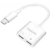LogiLink USB-C Audio Adapter USB-C/M auf 2x USB-C/F 60W PD weiß