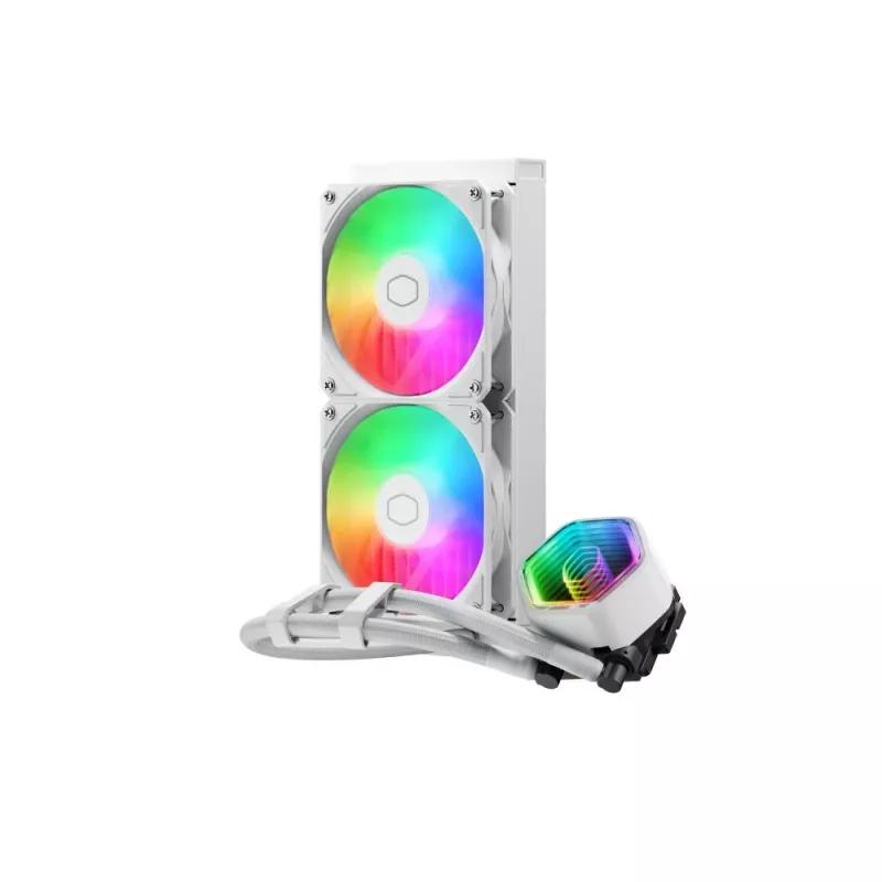Flüssig-CPU-Kühler Cooler Master MasterLiquid 240 Core II Weiß — 240 mm, 2x 120 mm Lüfter (650–1750 RPM), Gleitlager