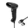 Hand-Barcodeleser QOLTEC 50868 — 1D/2D-Laserscanner, USB kabelgebunden & kabellos, Arbeitsabstand 600 mm, schwarz
