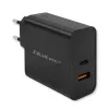 Qoltec 52380 Super Quick PD-Ladegerät | 1xUSB-C | 1xUSB | 65W | 5-20V | 1,5-3,25A | Schwarz
