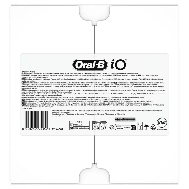 Oral-B IO Series Radiant Weiß Original Bürstenköpfe zur Zahnaufhellung 8