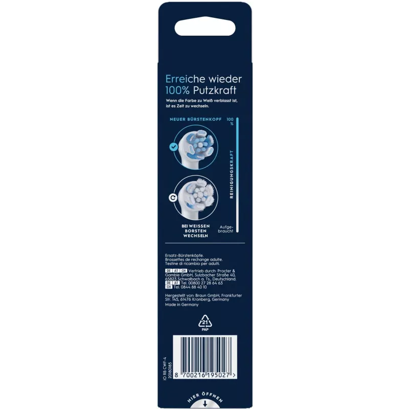 Oral-B 195027 toothbrush head 4 Stk. Weiß