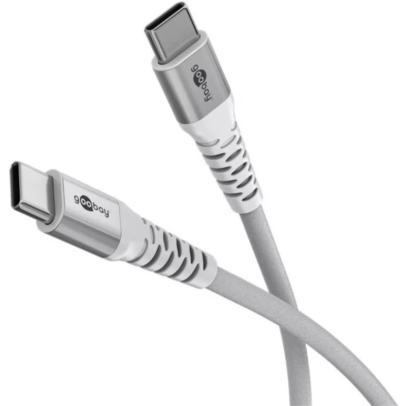 Super-weiches USB 2.0 geflochtenes Kabel, USB-C Stecker > USB-C Stecker (Weiß, 1 Meter)