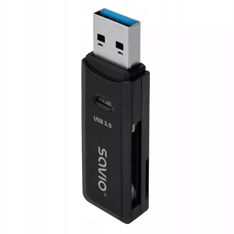 Kartenleser SAVIO AK-64 USB 3.2 Gen 1 Typ-A-Ausgang, MicroSD-Steckplatz, 5000 Mbit/s, schwarz
