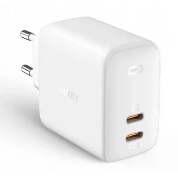 Wandladegerät Aukey PA-B4 2x USB Weiß GaN – kompaktes USB-Netzteil mit zwei USB-Anschlüssen