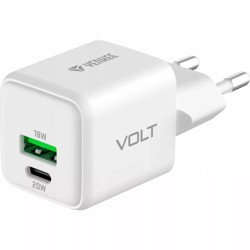 USB-C/A-Netzladegerät YENKEE YAC G38 20W 3A Power Delivery (USB‑C und USB‑A)