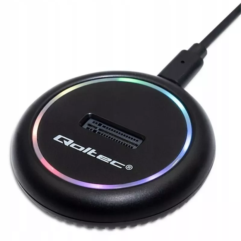 M.2 SSD-Dockingstation QOLTEC 52275 für SATA- und NVMe-Laufwerke, USB-Anschluss