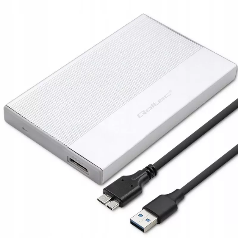 Gehäuse für 2,5-Zoll-SATA-SSD/HDD QOLTEC 52278 USB 3.0, unterstützt bis zu 2 TB