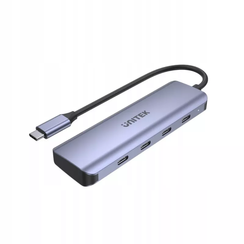 UNITEK uHUB Q4 USB-Hub Typ-C 5000 Mbit/s Grau