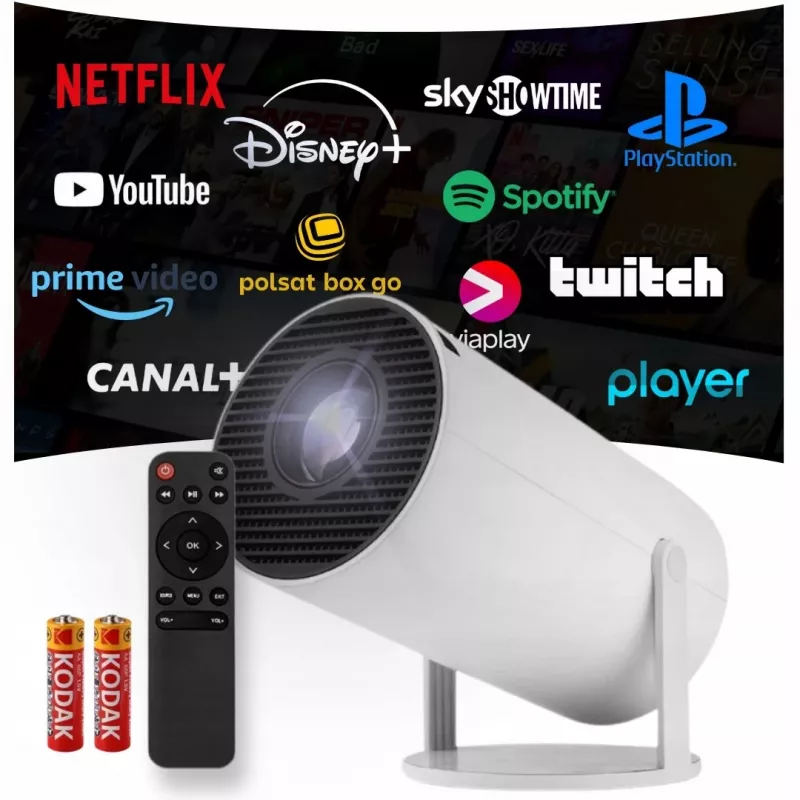 Projektor WiFi Fernbedienung Android TV 130 Zoll 4K Full HD HY300 Pro LED