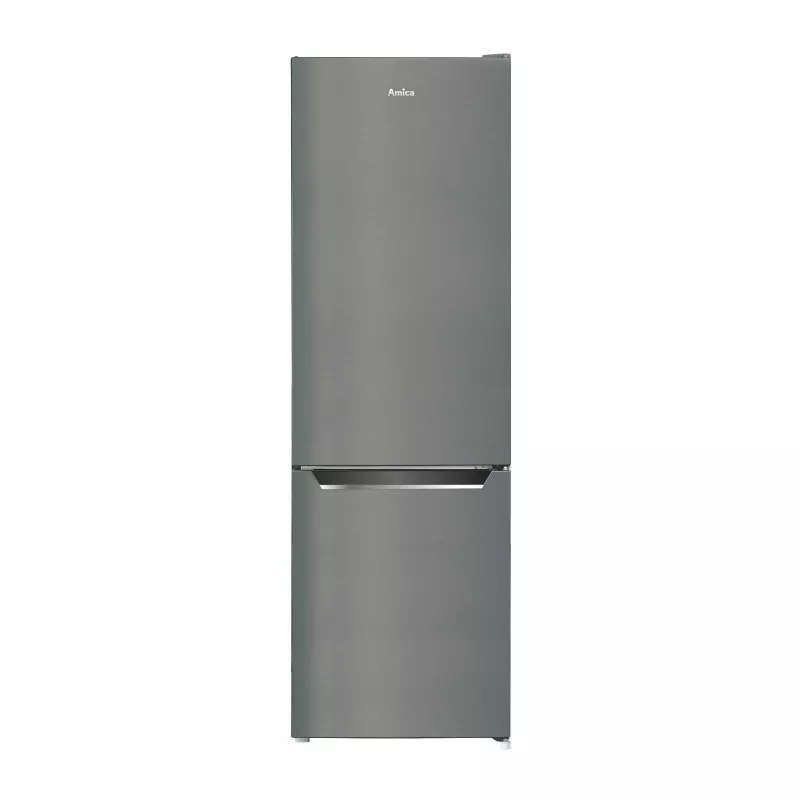 Kühl-Gefrierkombination AMICA FK2525.4UNTX(E) freistehend 250L, silber, Gefrierfach unten, R600a