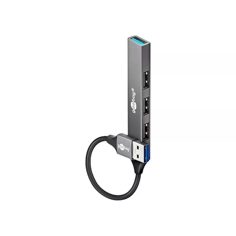 Goobay USB Hub 74456 Type-A 5000 Mbit/s Hellgrau
