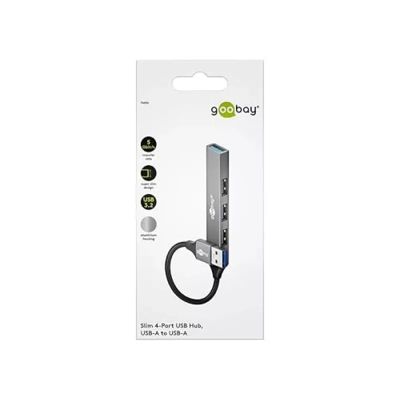 Goobay USB Hub 74456 Type-A 5000 Mbit/s Hellgrau