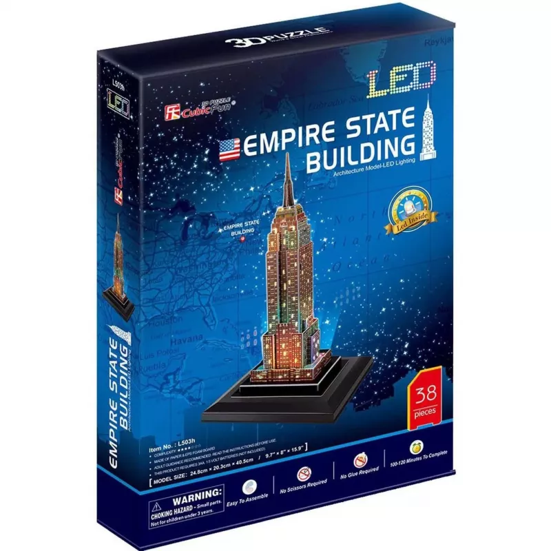 Empire State Building - leuchtendes 3D-Puzzle mit 37 Teilen