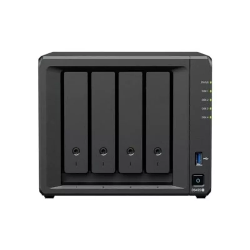 NAS-Speicherserver SYNOLOGY DS425+ — 4-Bay, Intel Celeron J4125 2,0–2,7 GHz, 2 GB DDR4, 0 TB, 2,5GbE, 2 M.2-Steckplätze