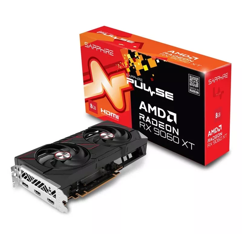 Grafikkarte Sapphire Radeon RX 9060 XT 8GB GDDR6, 128-Bit, PCIe 5.0, 3320 MHz, 2x DP + HDMI