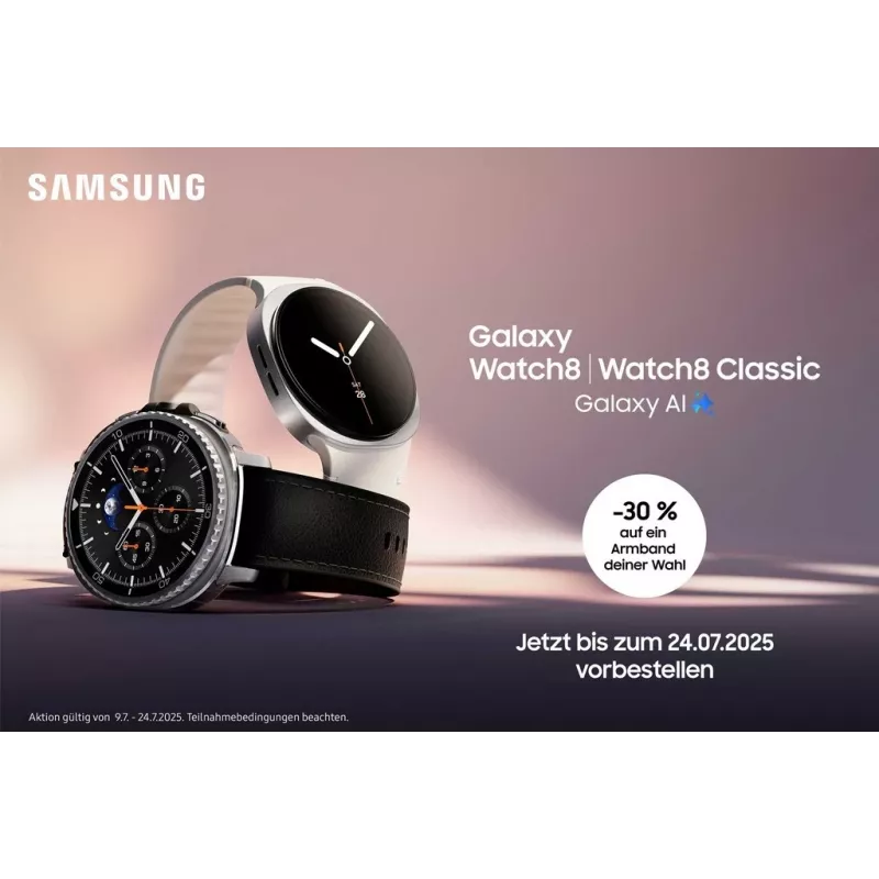 Samsung Galaxy Watch 8 3,81 cm (1,5 Zoll) AMOLED 44 mm Digital 480 x 480 Pixel Touchscreen Graphit Wi-Fi GPS (Satellit)