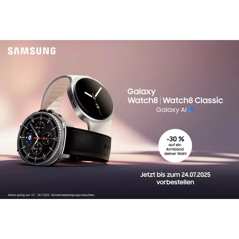 Smartwatch Samsung Galaxy Watch 8 Classic 46 mm Silber — 3,3 cm AMOLED, 4G, 64 GB, 445 mAh