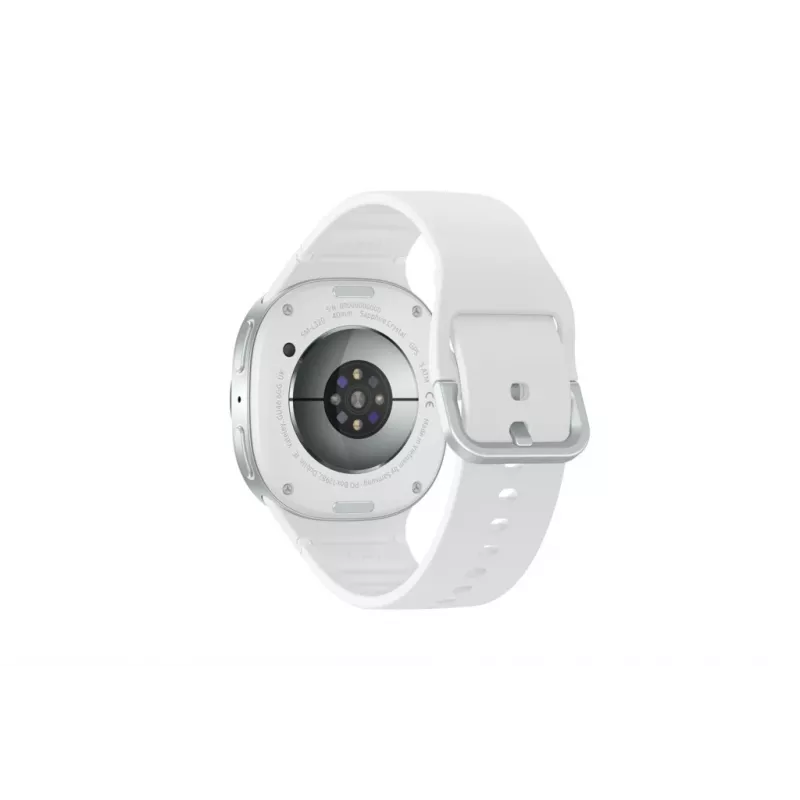 Samsung Galaxy Watch 8 3,3 cm (1,3 Zoll) AMOLED 40 mm Digital 438 x 438 Pixel Touchscreen Silber Wi-Fi GPS (Satellit)