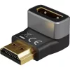Goobay 72011 HDMI™ Winkeladapter 270° Vertikal, 8K @ 60 Hz, vergoldet, Schwarz, Silber | Goobay