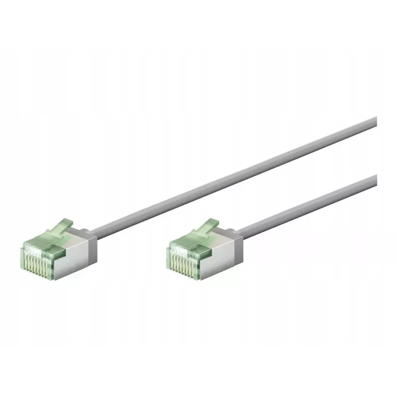 Goobay Ultra-Flexibles CAT 8.1 Patchkabel schlank U/FTP Grau - extra kurzer Stecker 99,9 % (74343)