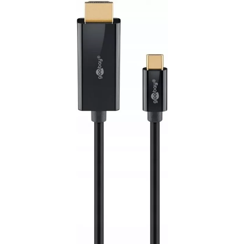 Goobay USB-C-auf-HDMI-Kabel 4K bei 60 Hz 1 m schwarz - -Stecker> HDMI (75696)