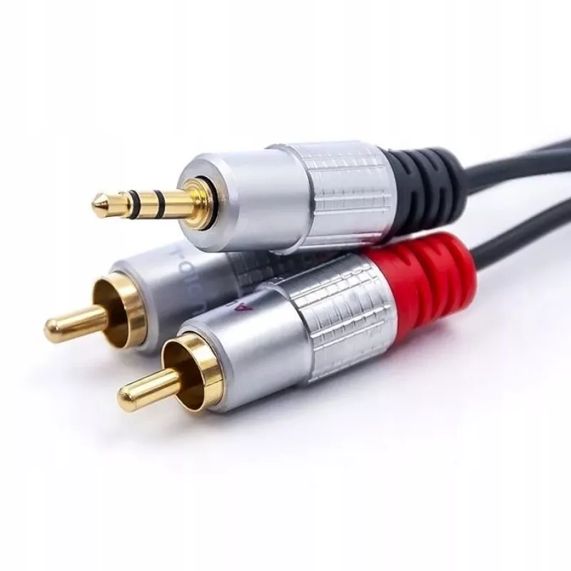 Audiokabel Qoltec 52340 2m 2xRCA 3,5mm Schwarz