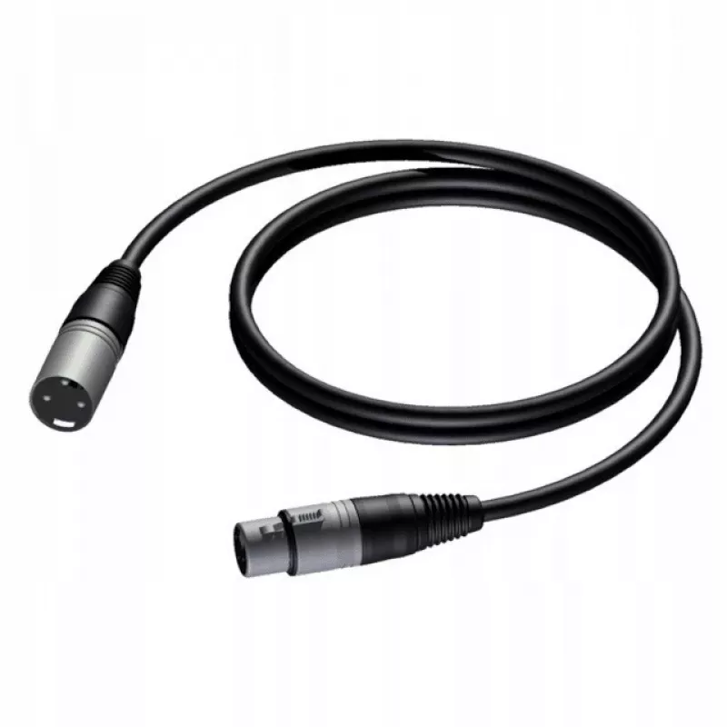 Procab XLR-Stecker auf XLR-Kupplung Kabel 1,5 m — symmetrisches Mikrofon-/Audiokabel
