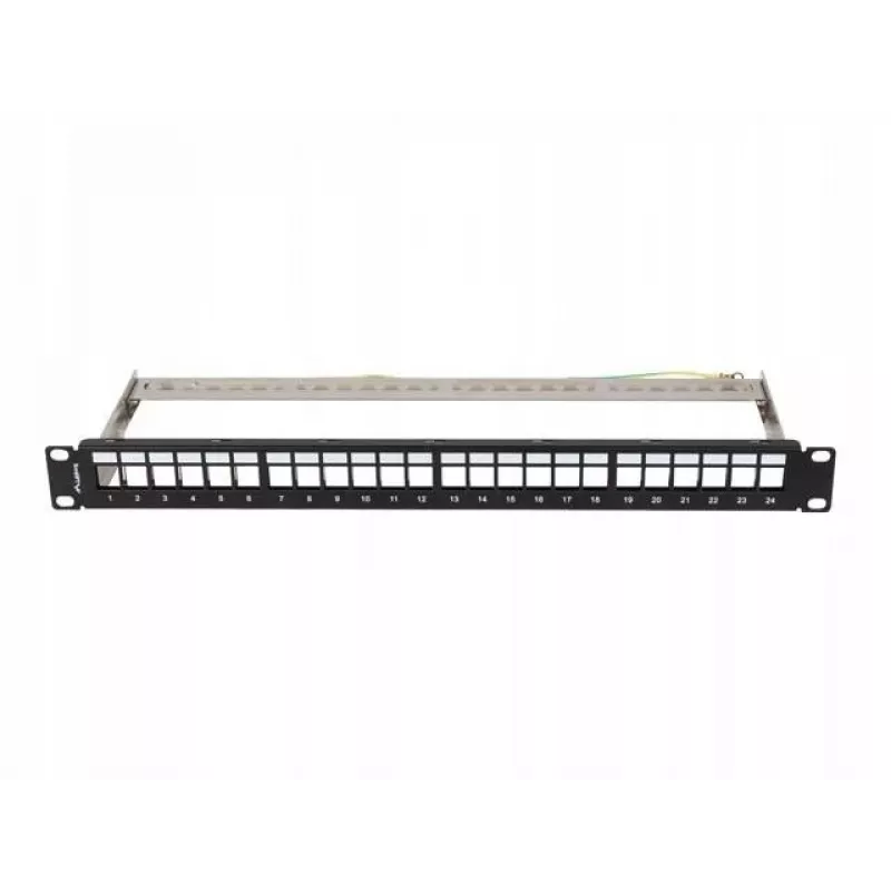 Patchpanel leer 24 Ports 1U 19 Zoll FTP für Keystone-Module schwarz