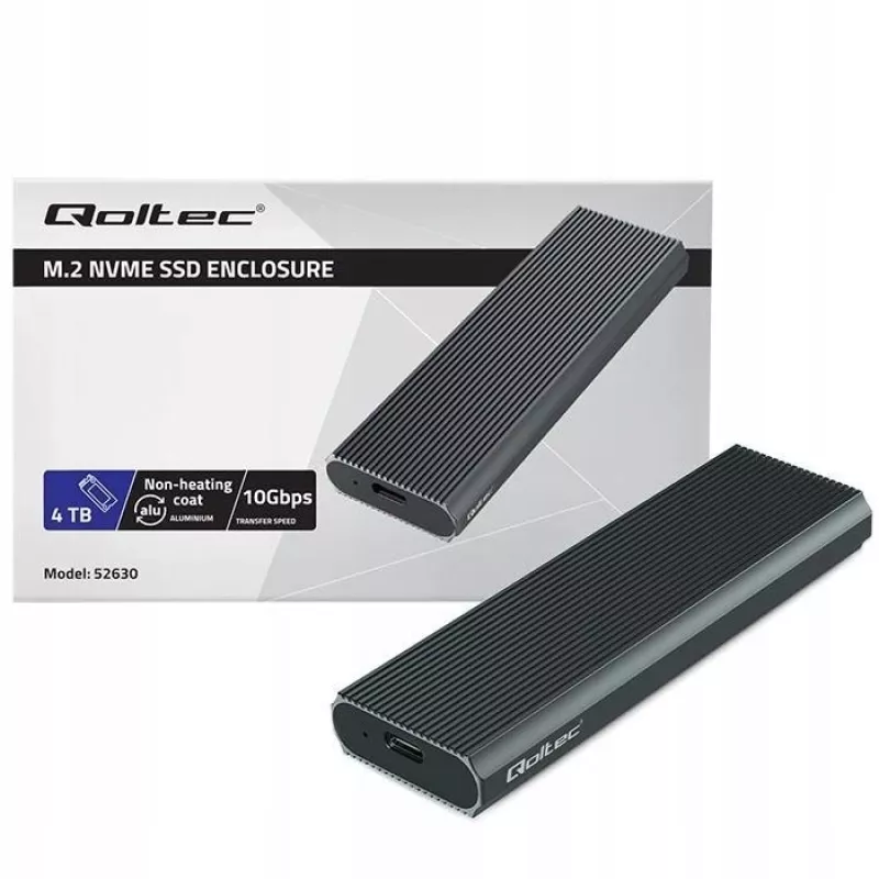 M.2 NVMe SSD-Gehäuse QOLTEC 52630 – USB 3.1 Gen2 10Gb/s, für M.2 NVMe-Laufwerke