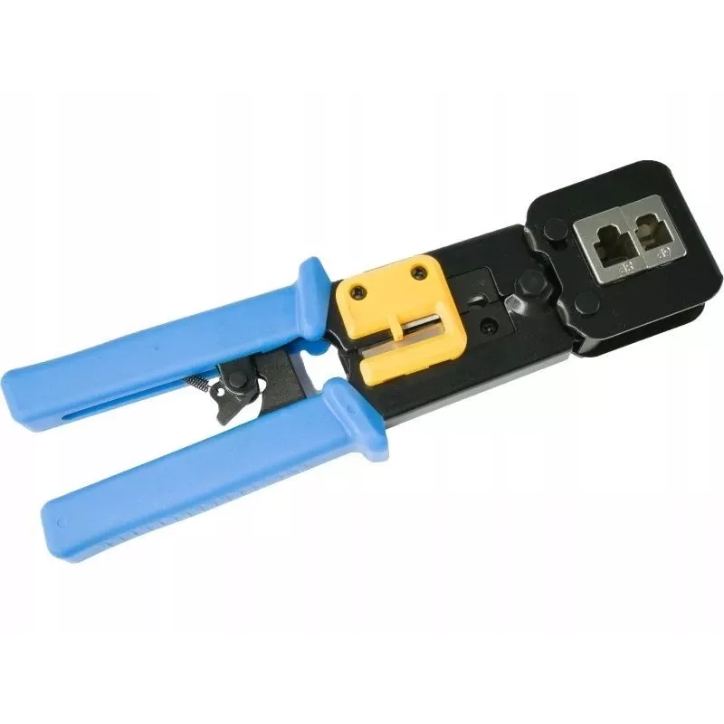 Crimpzange Alantec NI040 für RJ-45-Stecker, Stahlkonstruktion, Kunststoffgriffe, schwarz/blau