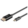 Goobay USB-C auf DisplayPort Kabel – vergoldete Stecker, Ultra HD Auflösungen bis zu 4K @ 60 Hz, Typ C Thunderbolt 3/4 zu DP Adapter kompatibel mit